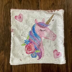Reversible Sequins Unicorn Pillow Case